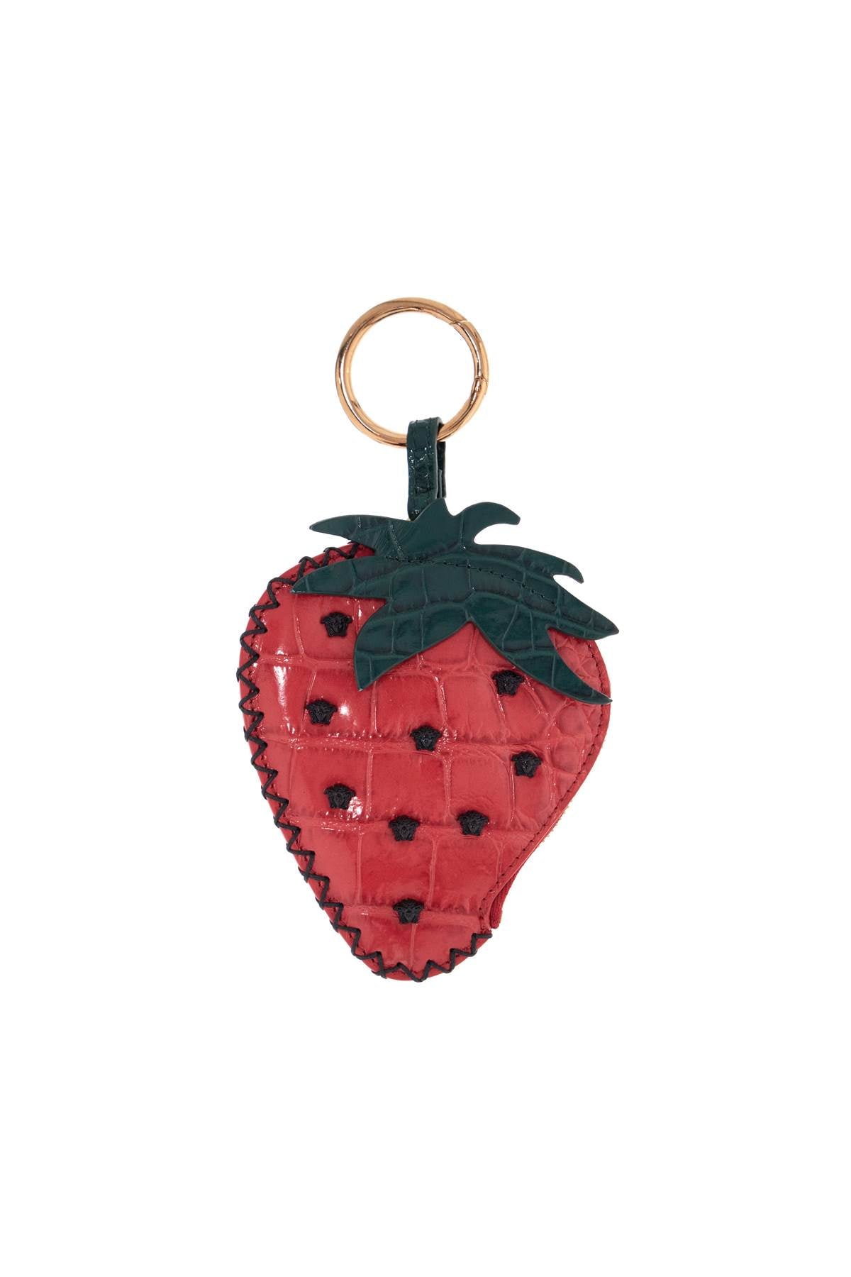 Versace Strawberry Charm In Coconut Print Leather