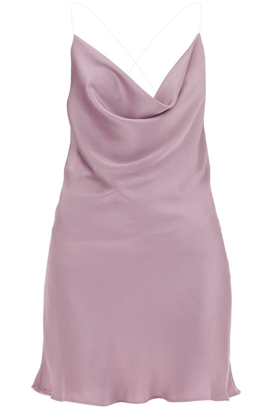 Y Project Mini Satin Slip Dress With Spaghetti Straps