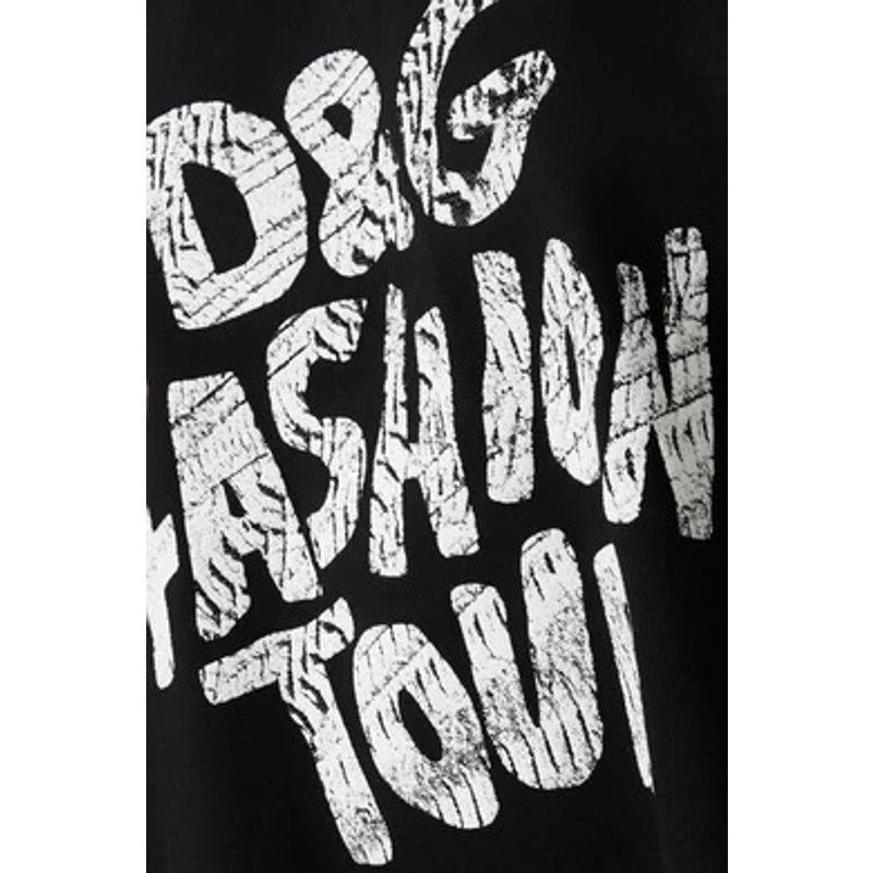 NWT Dolce & Gabbana Black D&G Fashion Tour step-hem T-Shirt IT 36 XXS