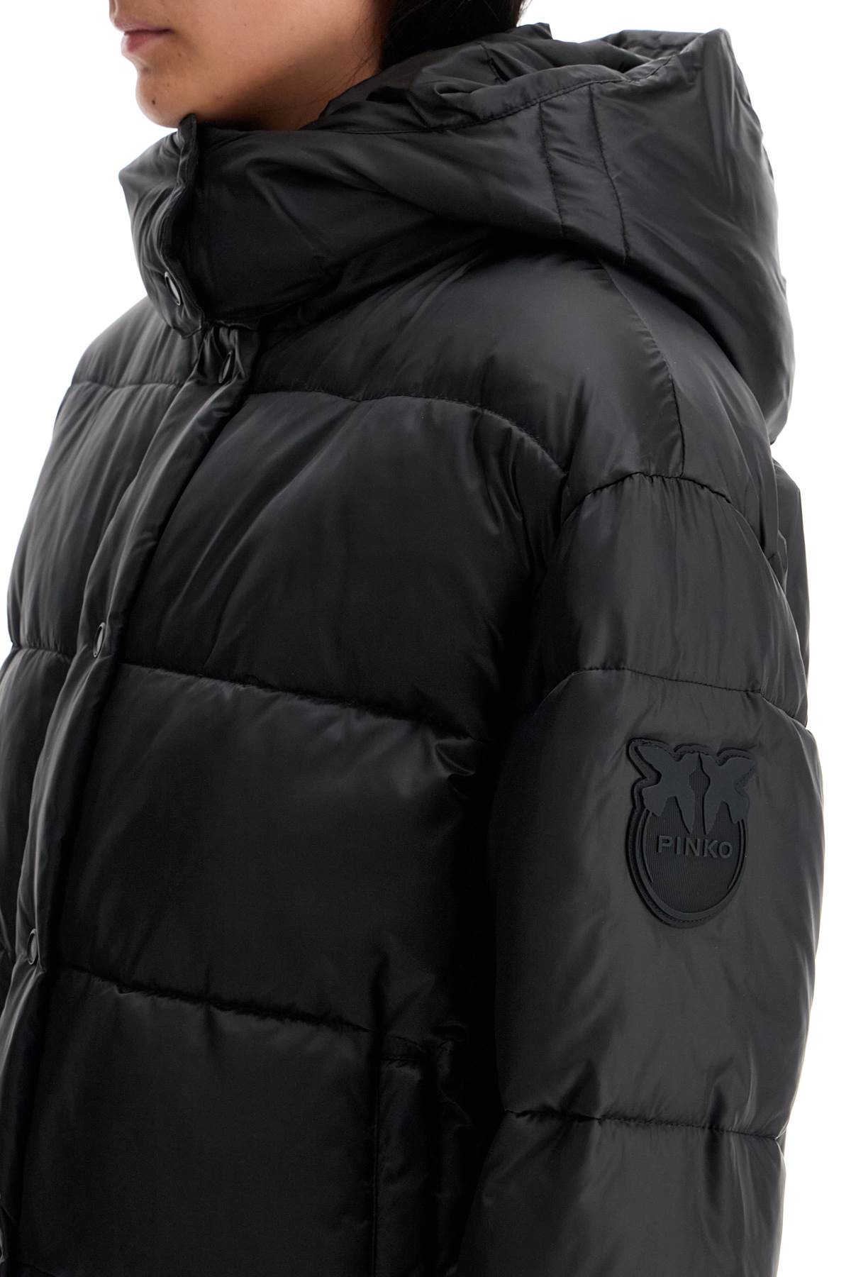 Pinko Down Jacket With Logo Patch