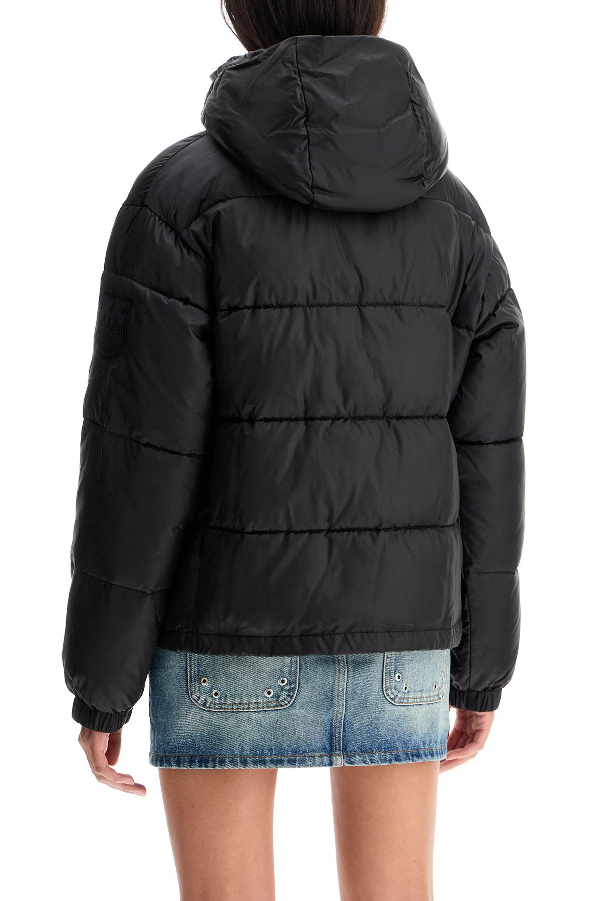 Pinko Down Jacket With Logo Patch