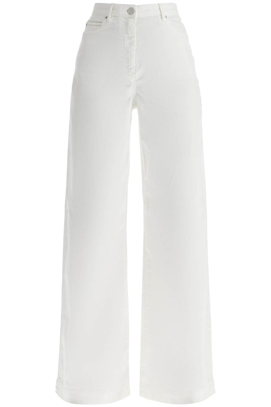 Pinko Wide Leg Twill Trousers In Italian