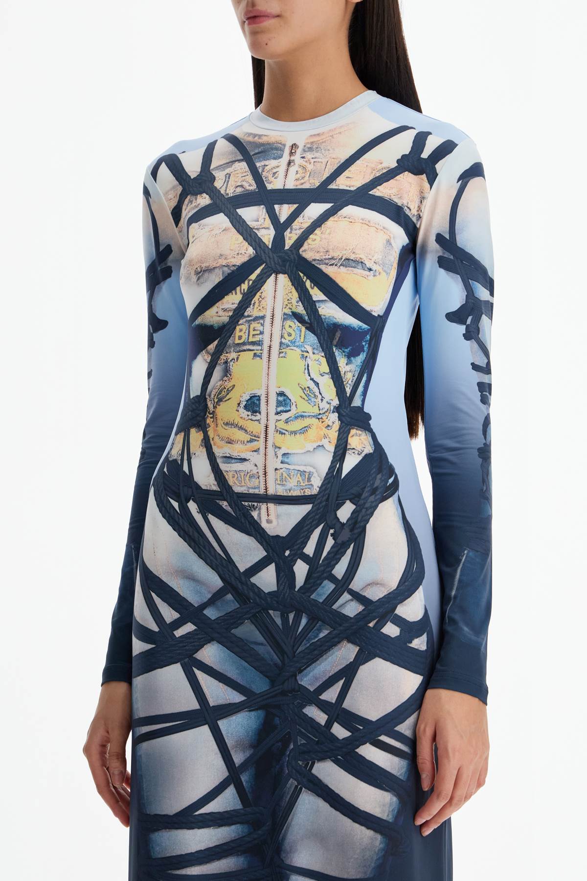 Y Project Long Bondage Print Dress