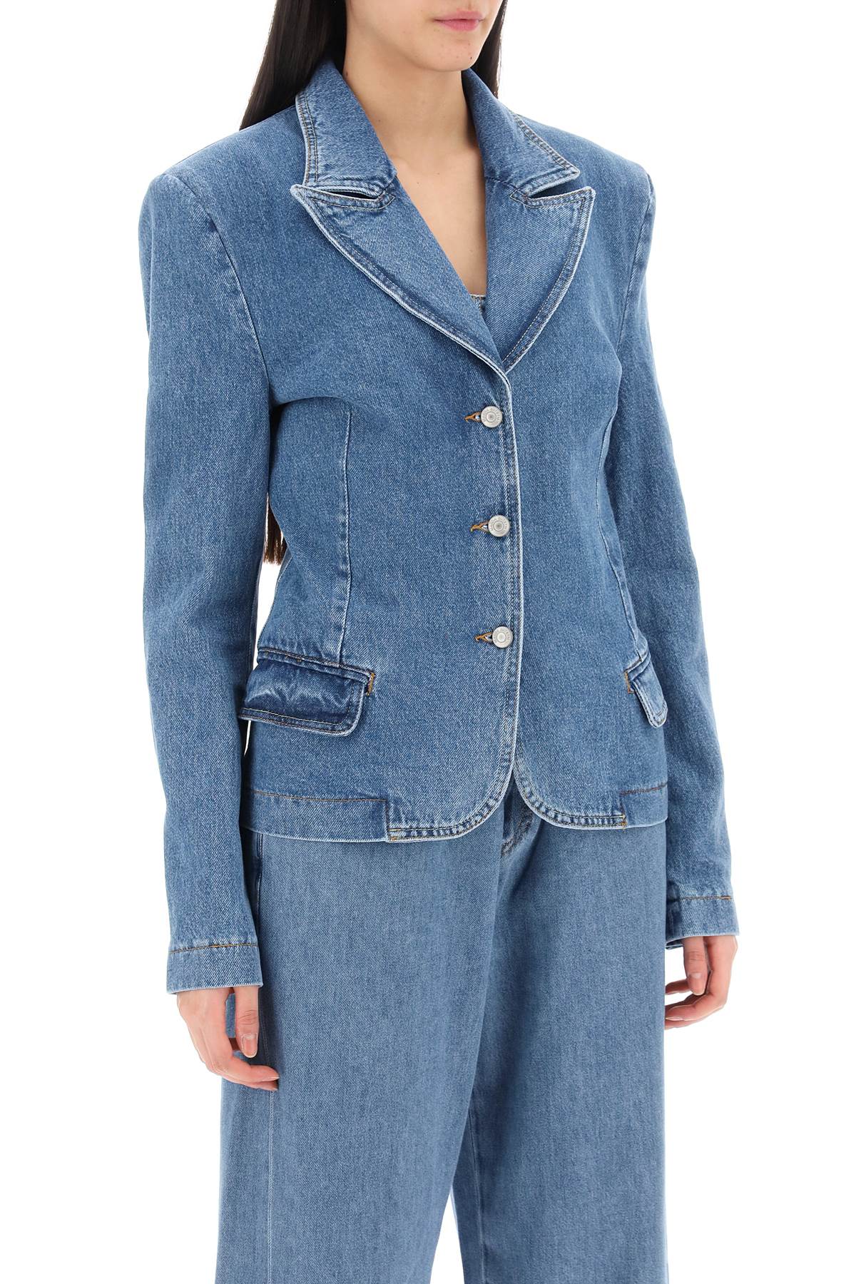 Magda Butrym Single-Breasted Jacket In Denim