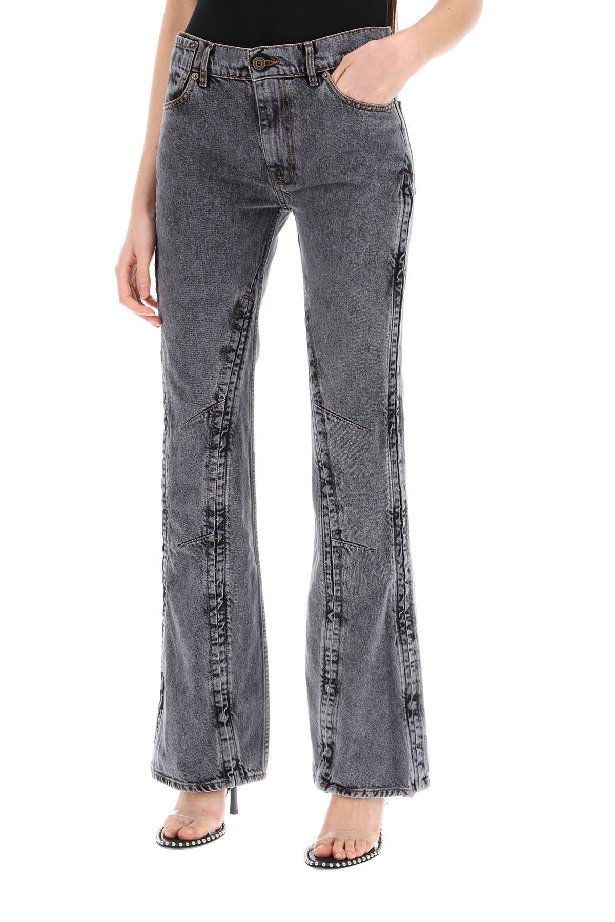 Y Project Hook-And-Eye Flared Jeans