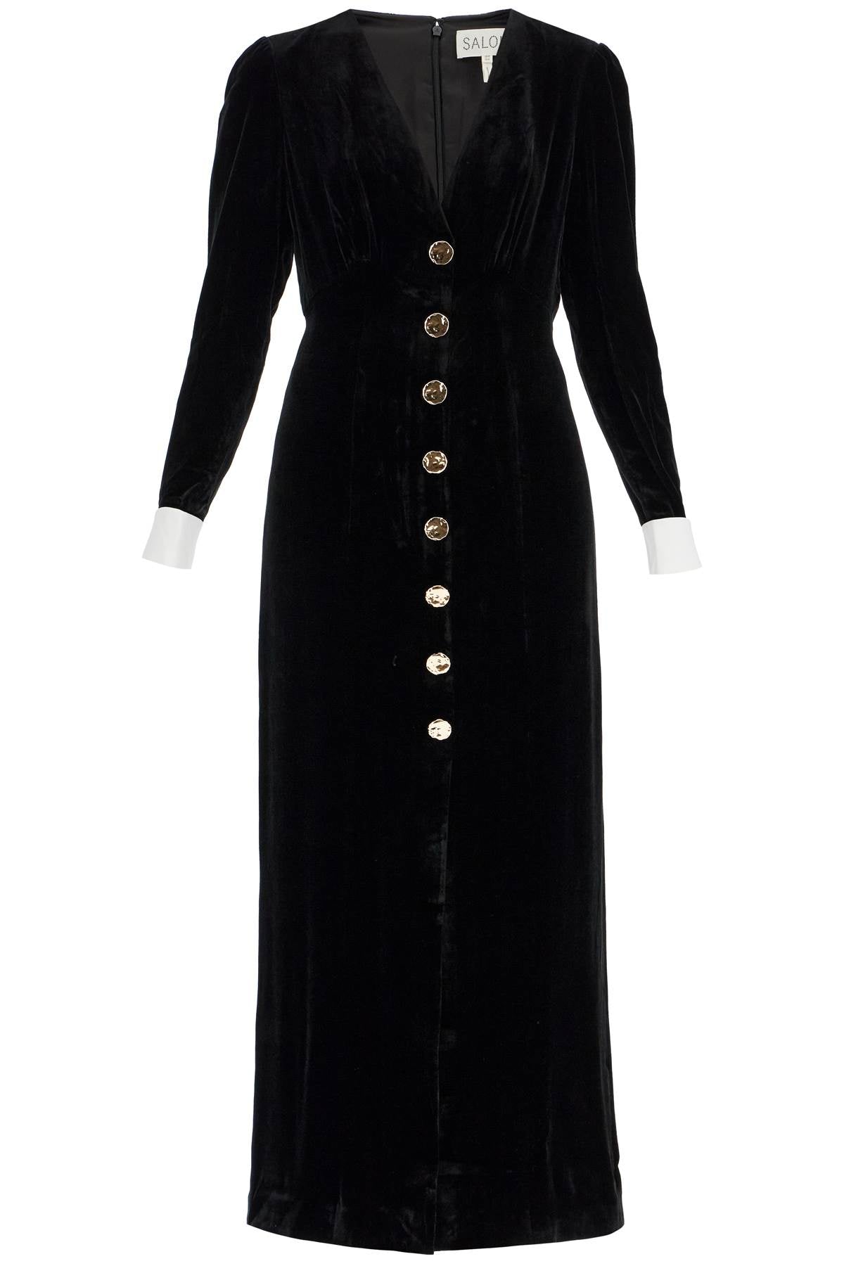 Saloni Velvet Dress With Buttons