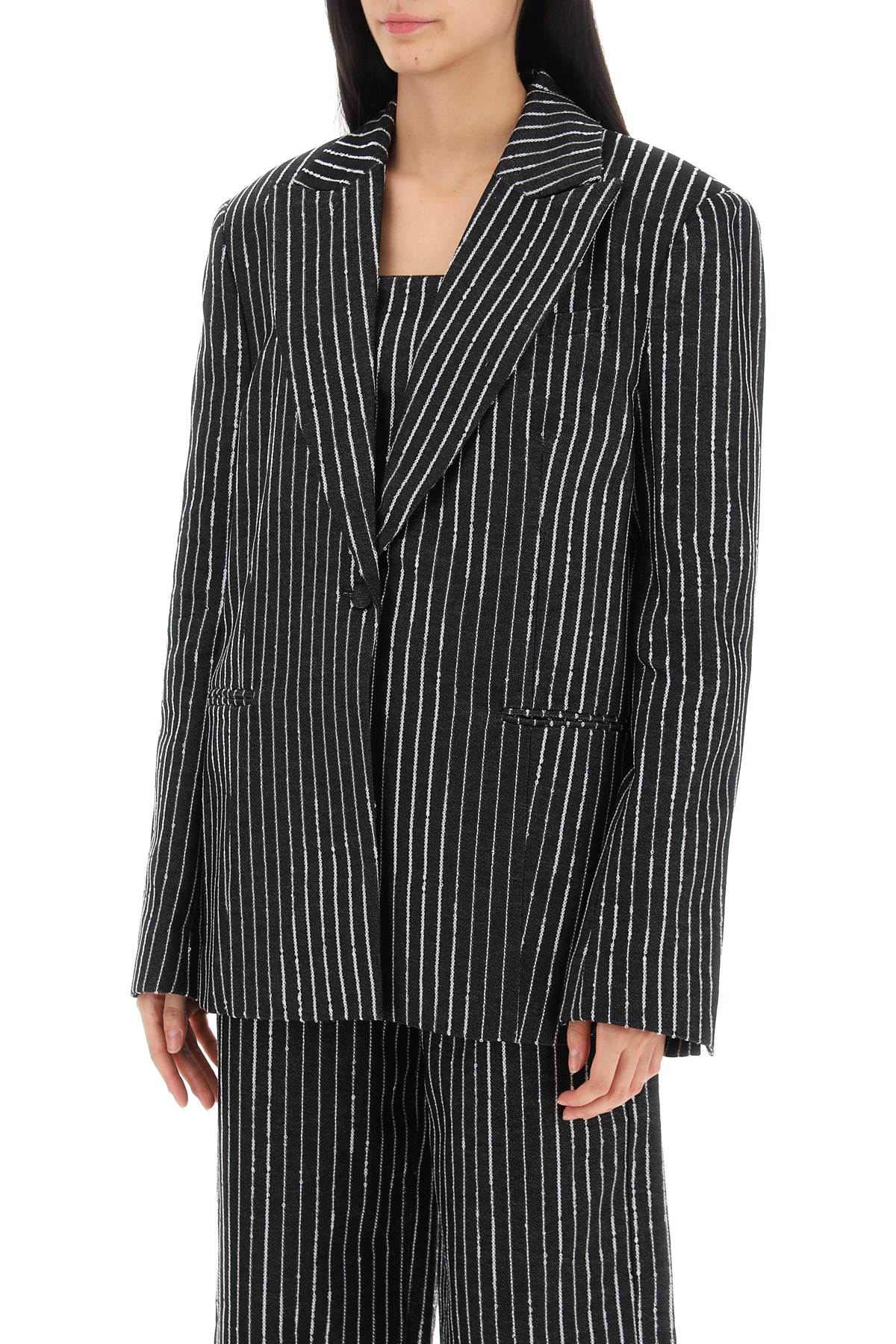 Rotate Blazer With Sequined Stripes