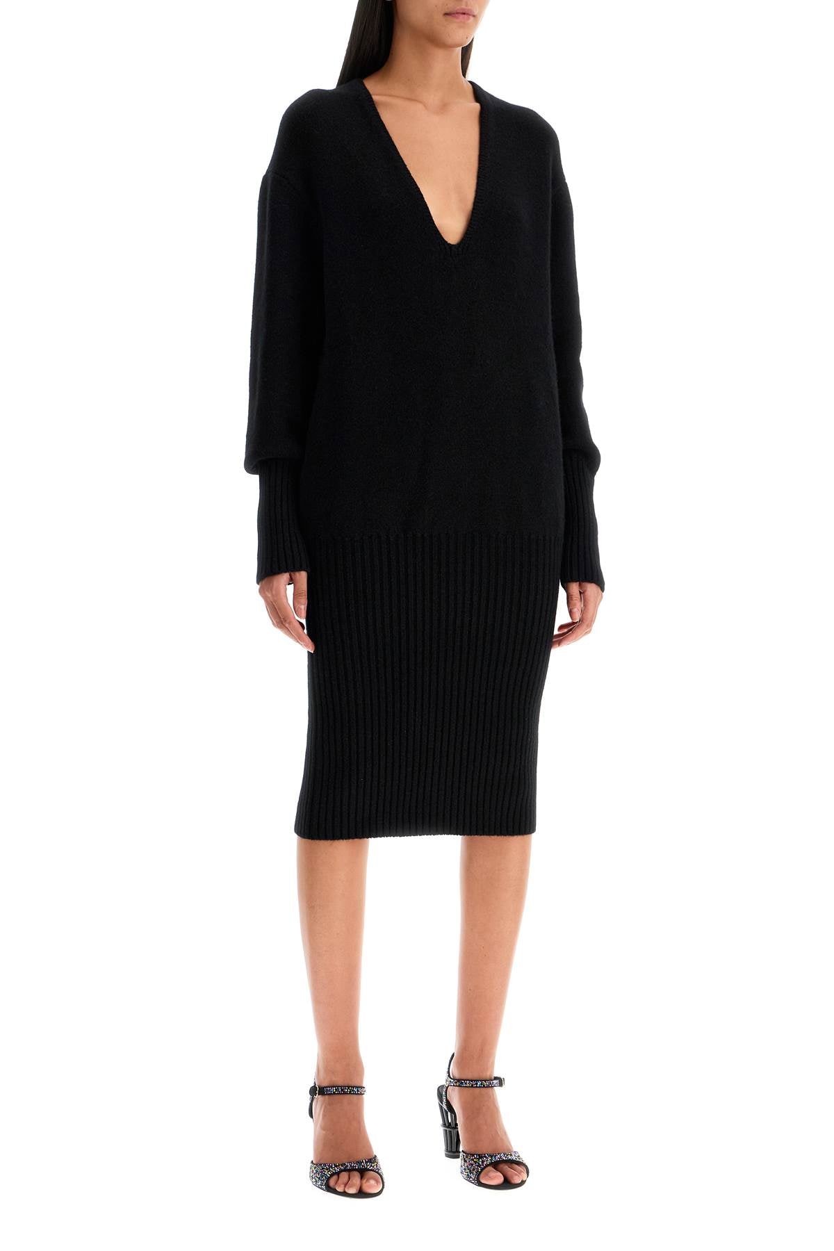 Ferragamo Knit Midi Dress In Seven