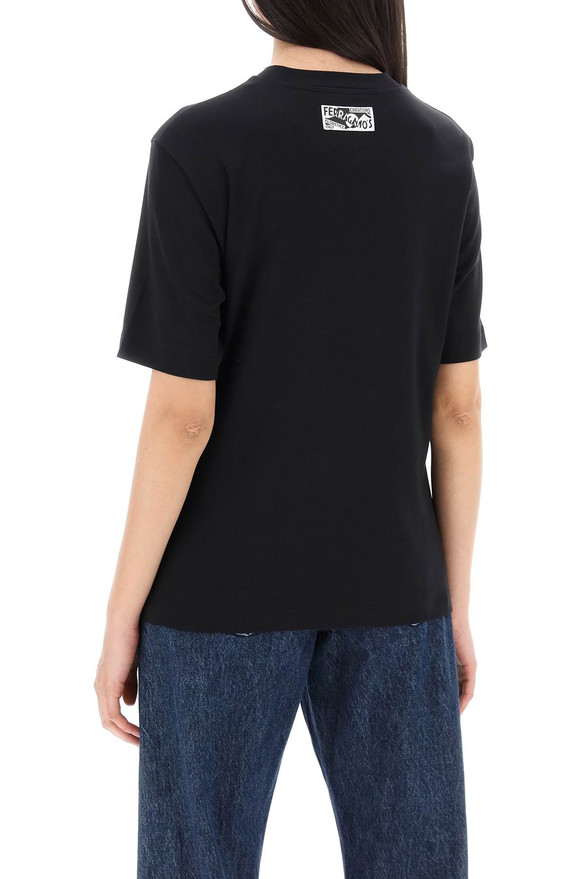 Ferragamo Cotton And Silk Blend T-Shirt