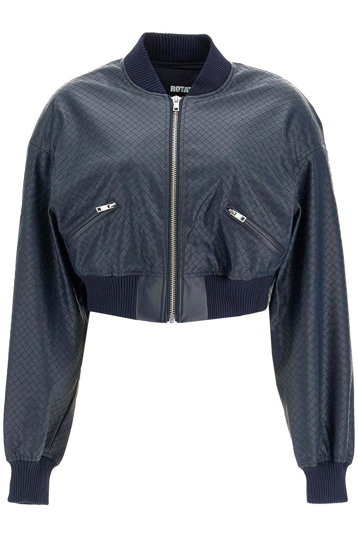 Rotate Cropped Bomber Jacket With Braided