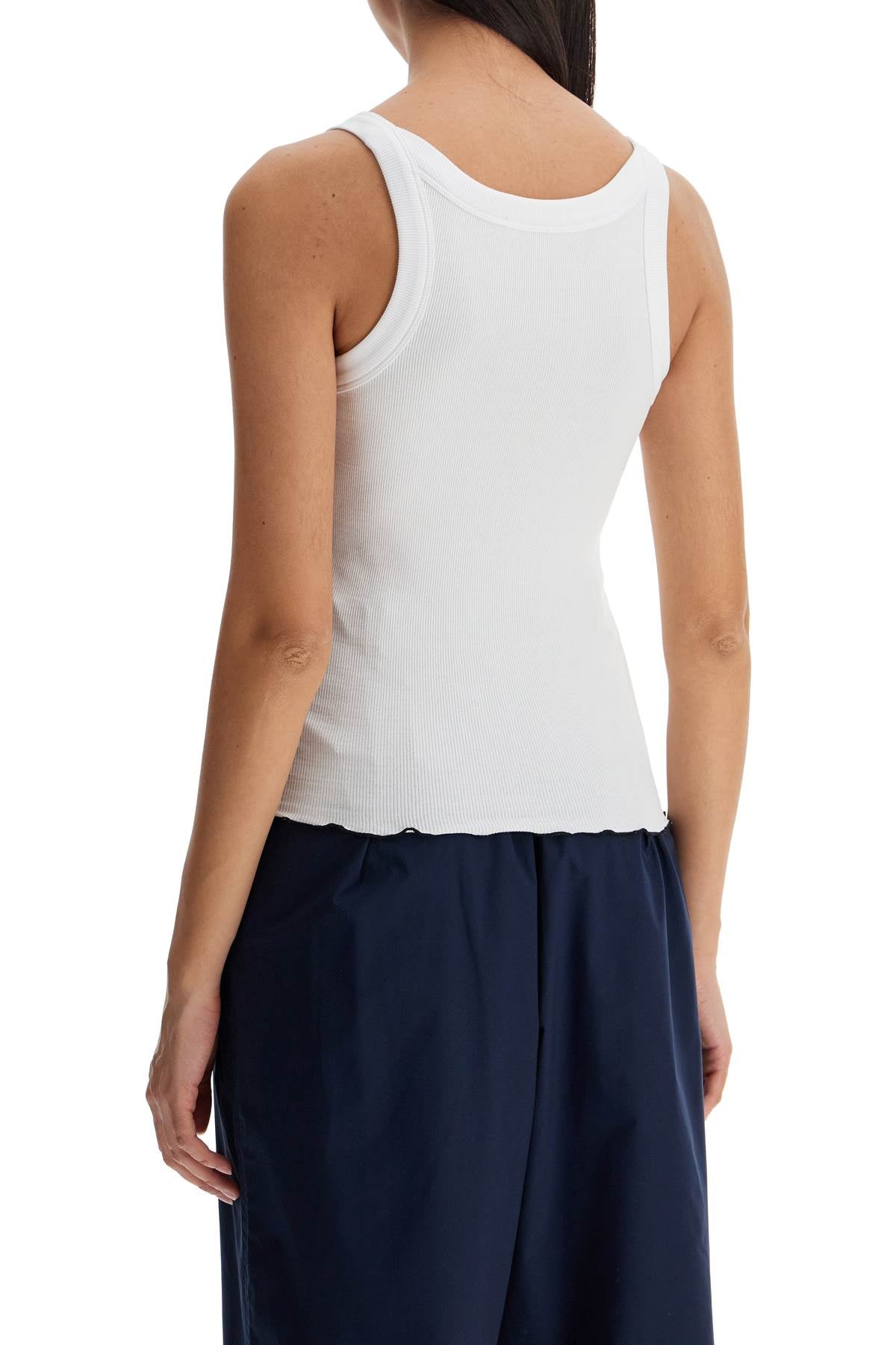 Rotate Ribbed Tank Top With Logo Label