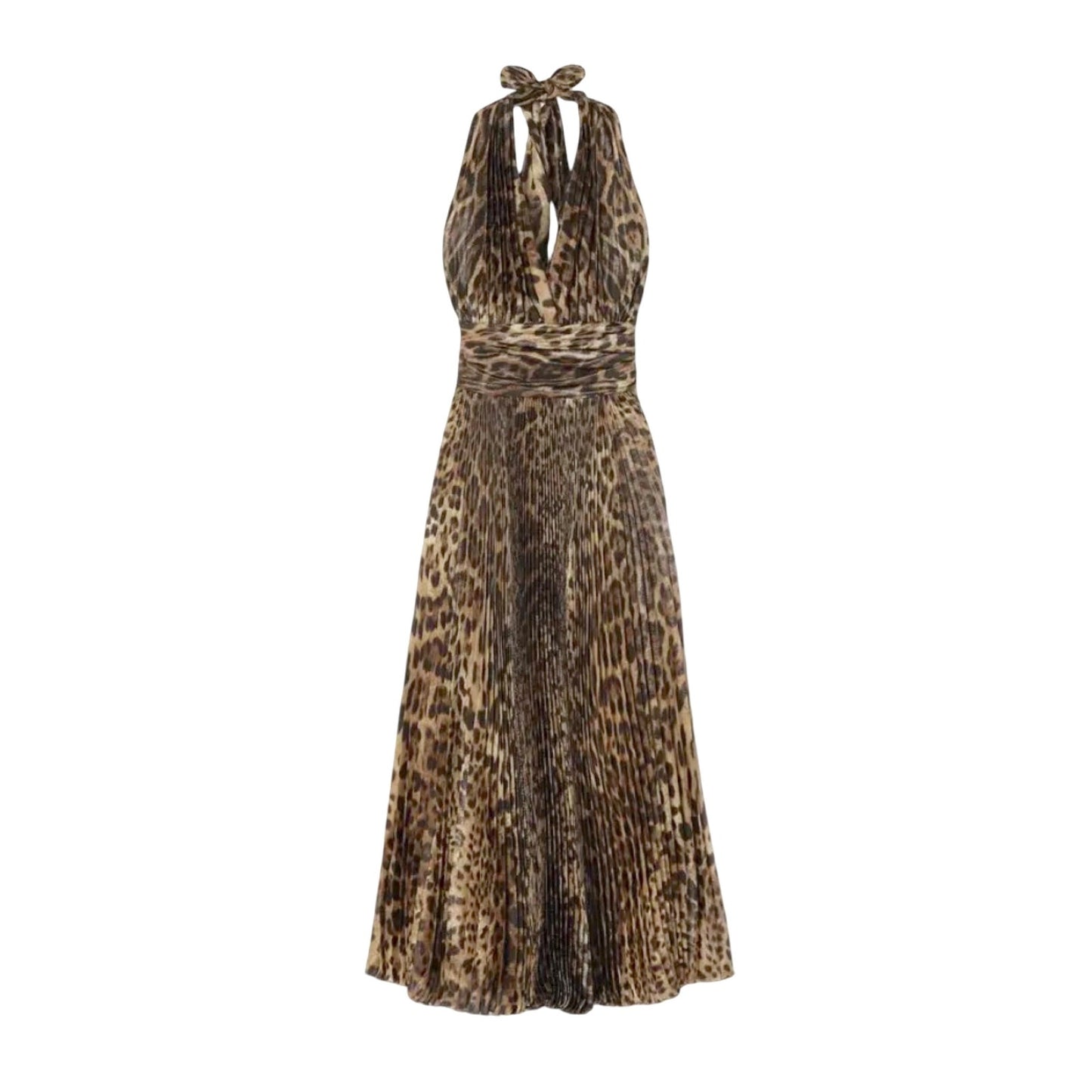 NWT Dolce & Gabbana Leopard print silk chiffon Long Maxi dress S 40