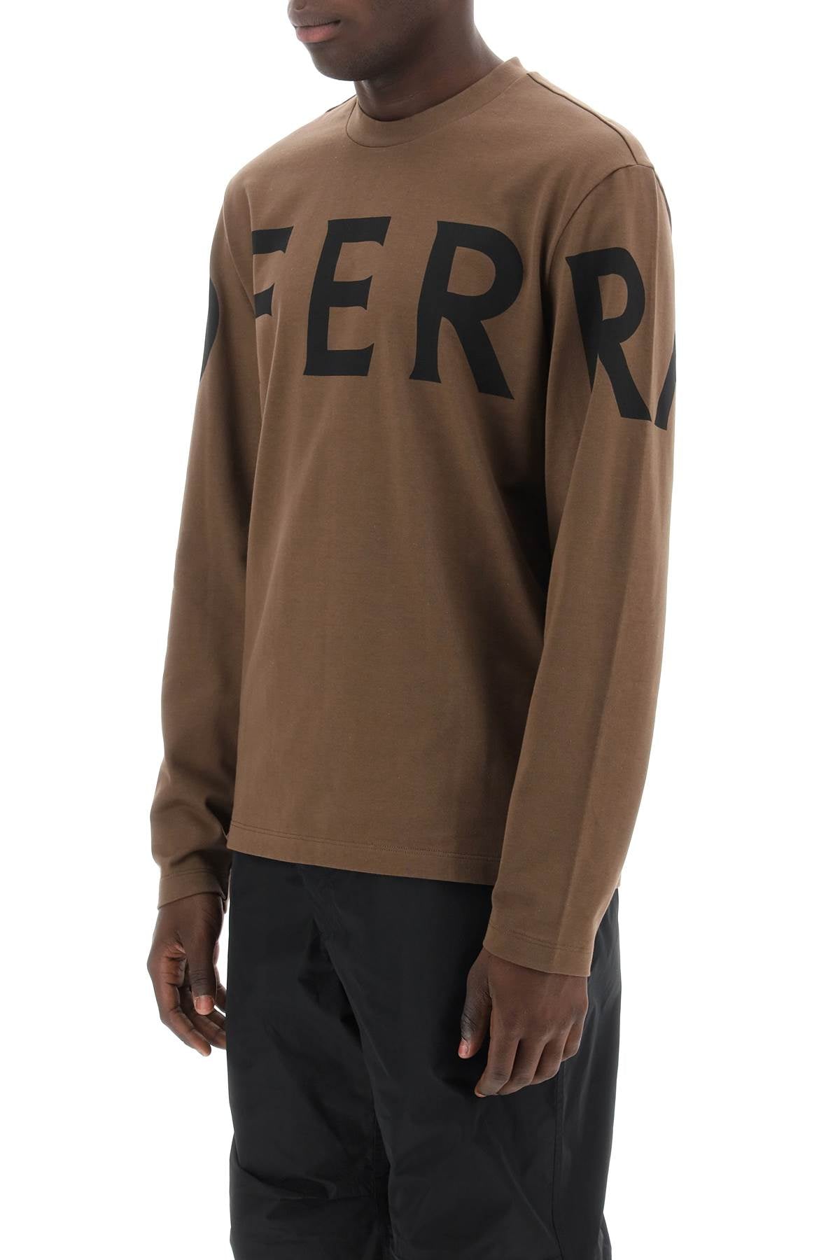 Ferragamo Long Sleeve T-Shirt With Oversized Logo