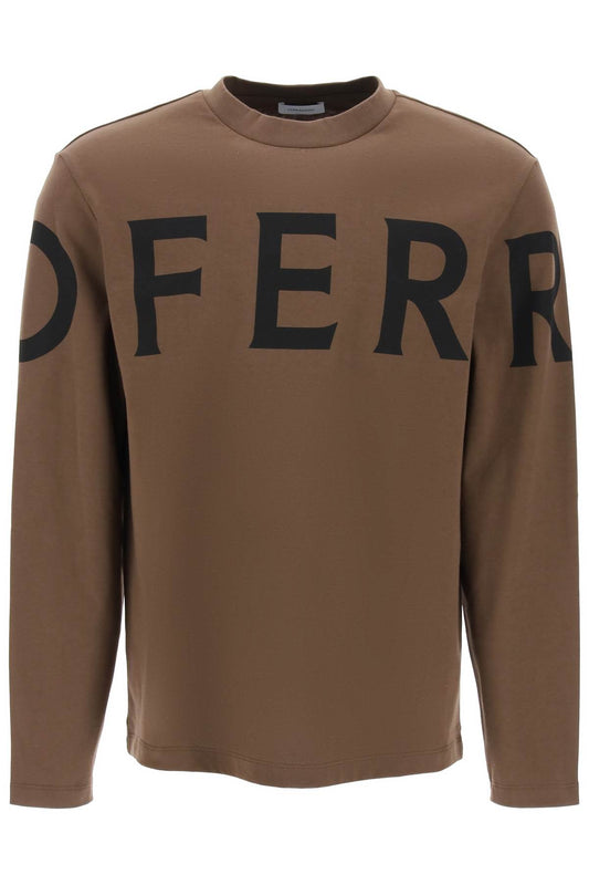 Ferragamo Long Sleeve T-Shirt With Oversized Logo