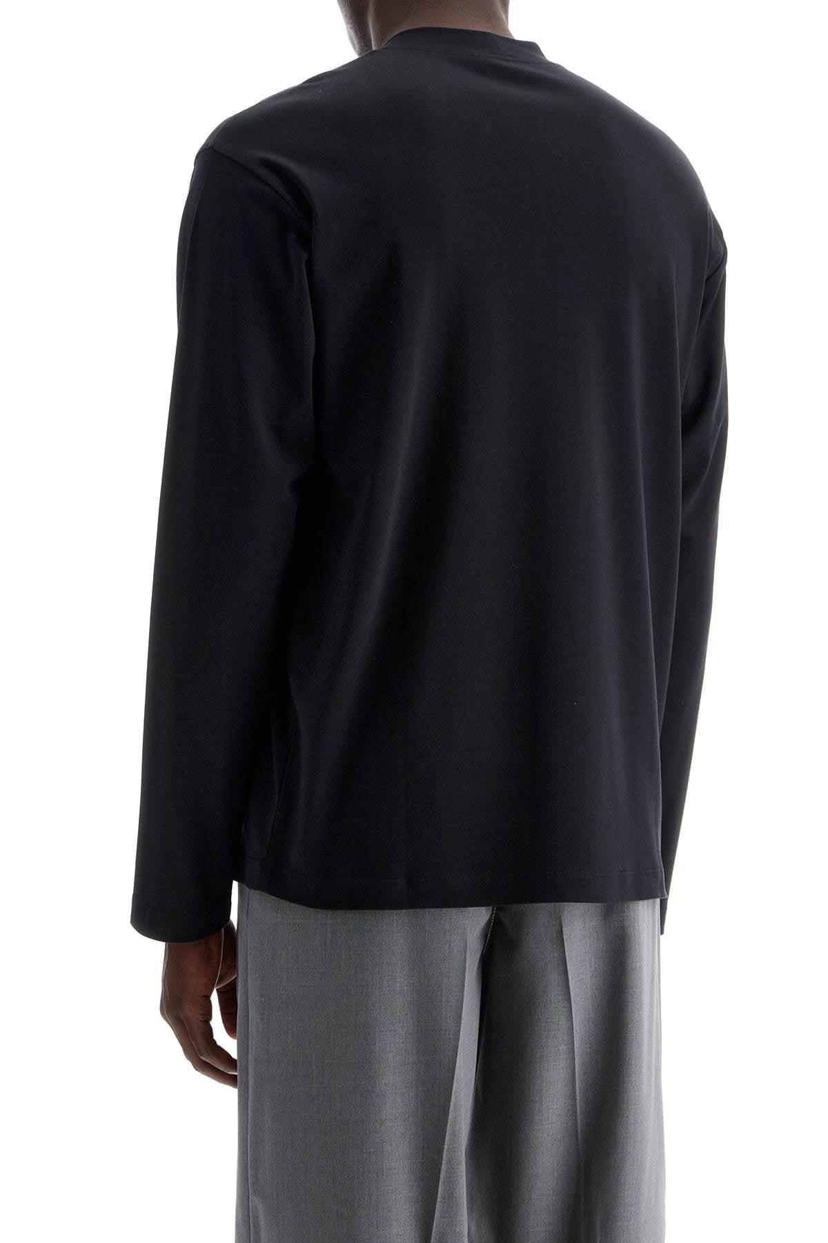 Ferragamo Long-Sleeved Cotton And Silk T-Shirt For