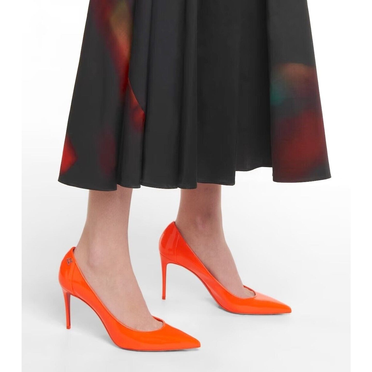 Christian Louboutin Sporty Kate 85 patent leather pointed toe pumps Orange