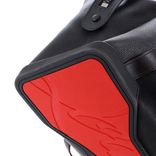 NWT Christian Louboutin Bagdamon Duffle Bag Black Calfskin Studded Crest Red Sole Base