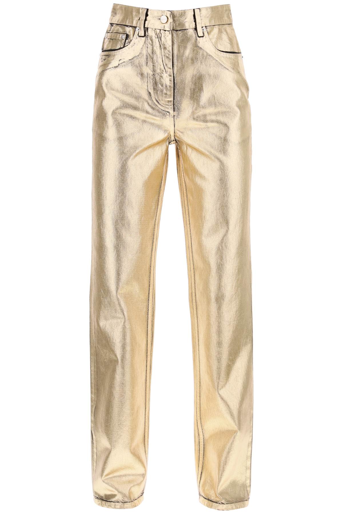 Ferragamo Laminated Denim Jeans For