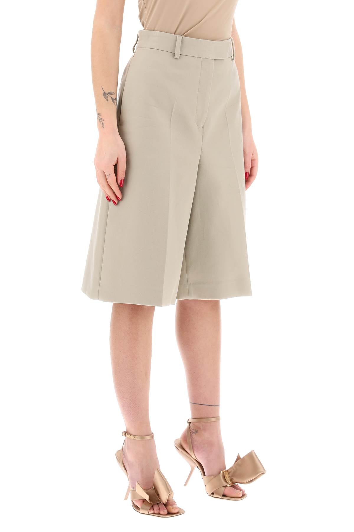 Ferragamo Cotton Gabardine Bermuda Shorts