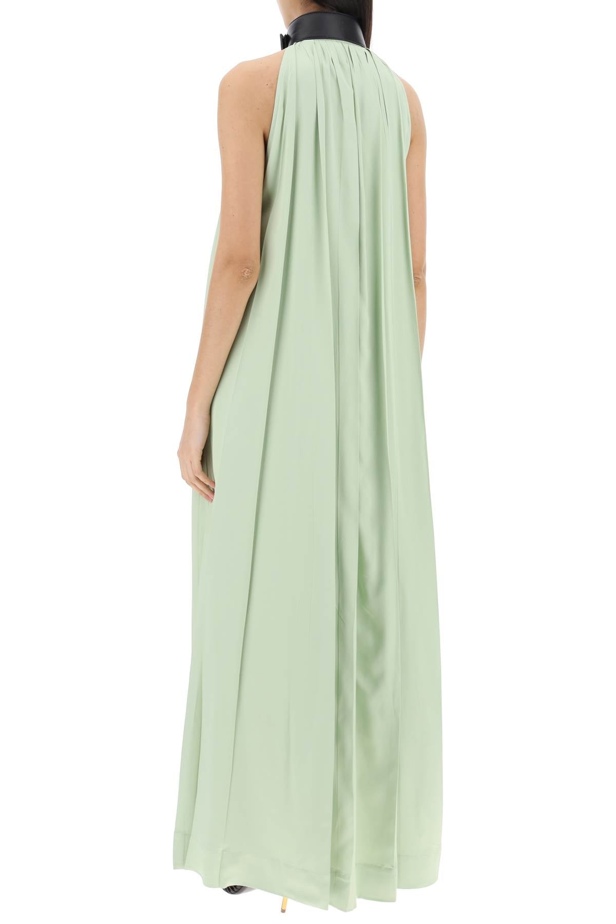 Ferragamo Maxi Dress With Leather Buckle Detail