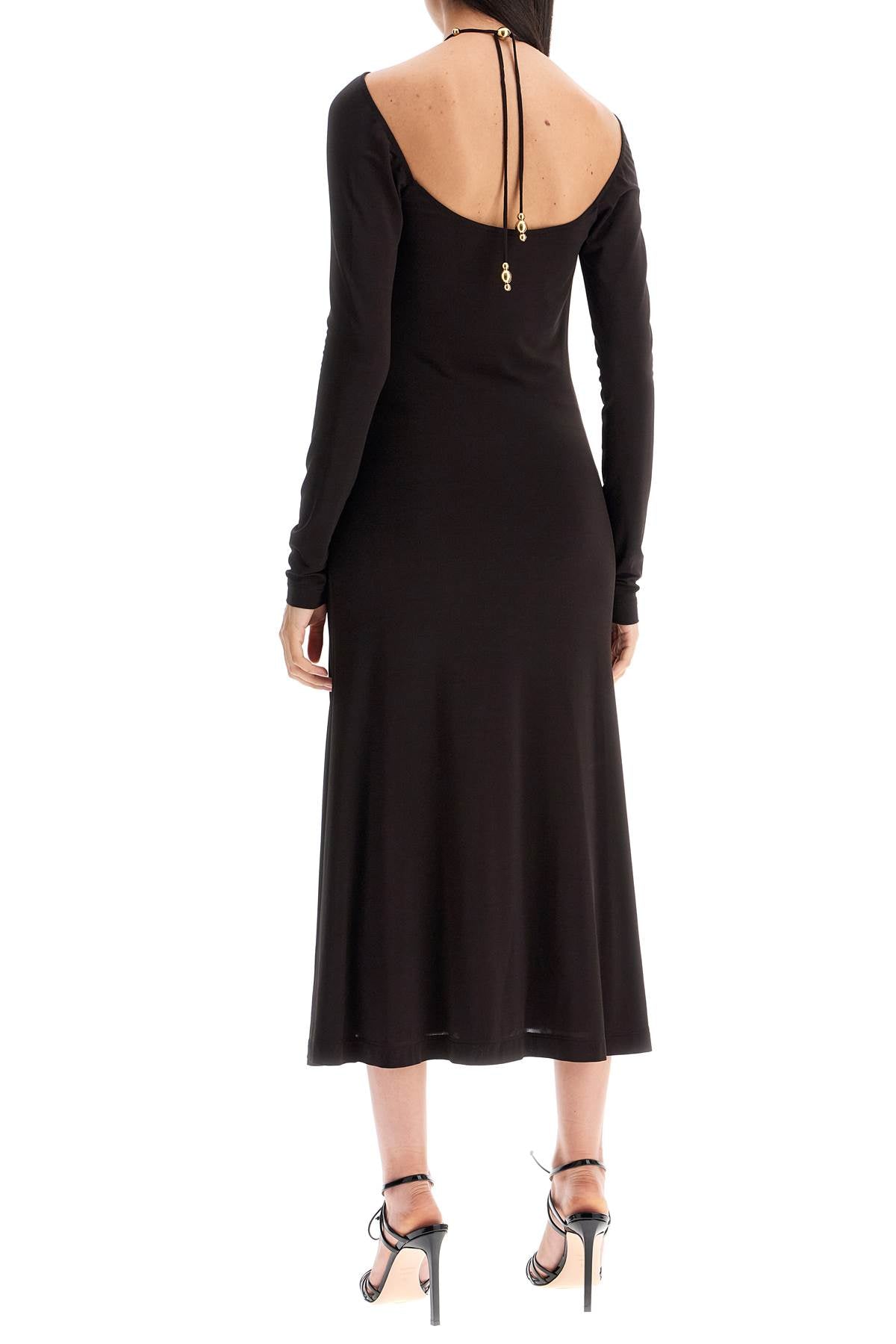 Ferragamo Jersey Dress With Pearl Embell