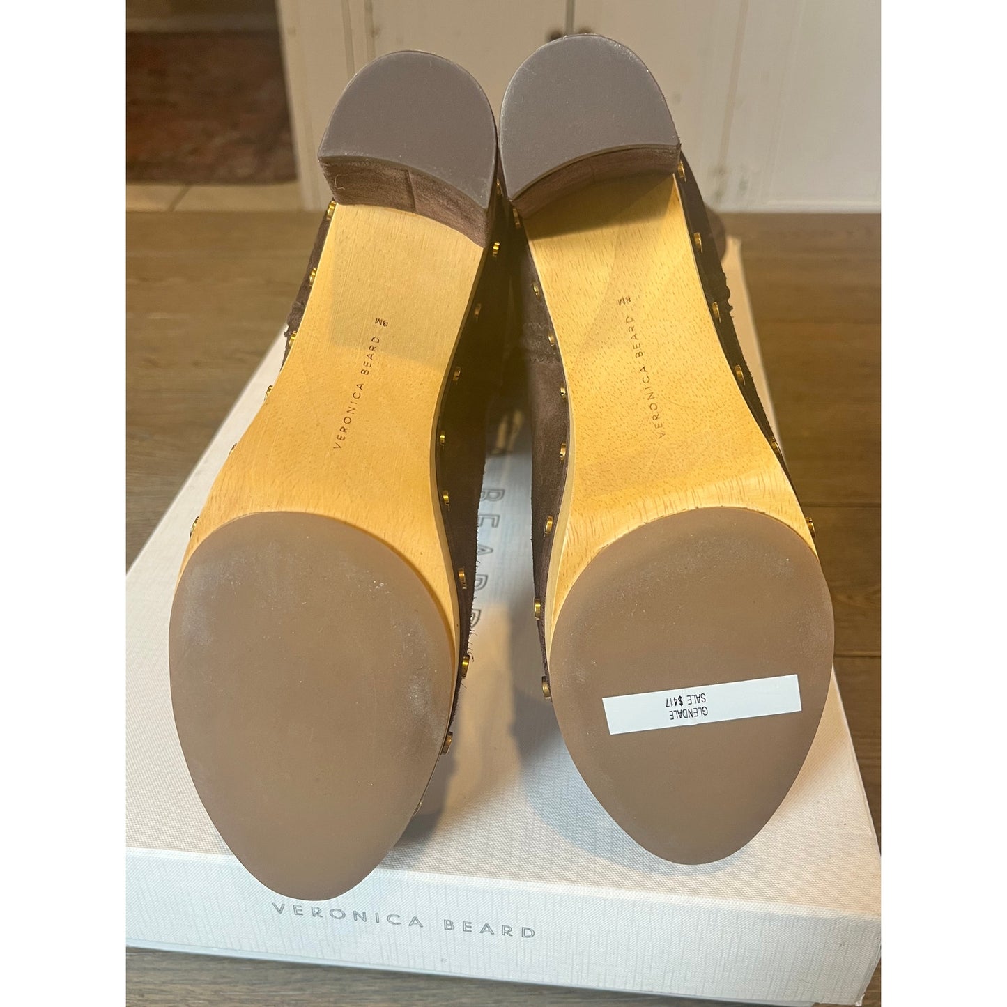 Veronica Beard Glendale Block heel Clog Knee Boots Brown 8