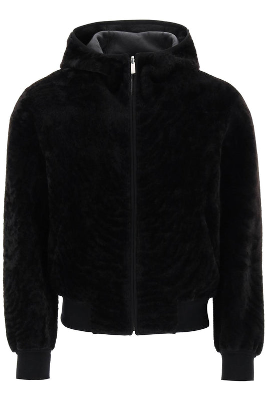 FERRAGAMO Giacca Reversibile In Shearling Con Cappuccio