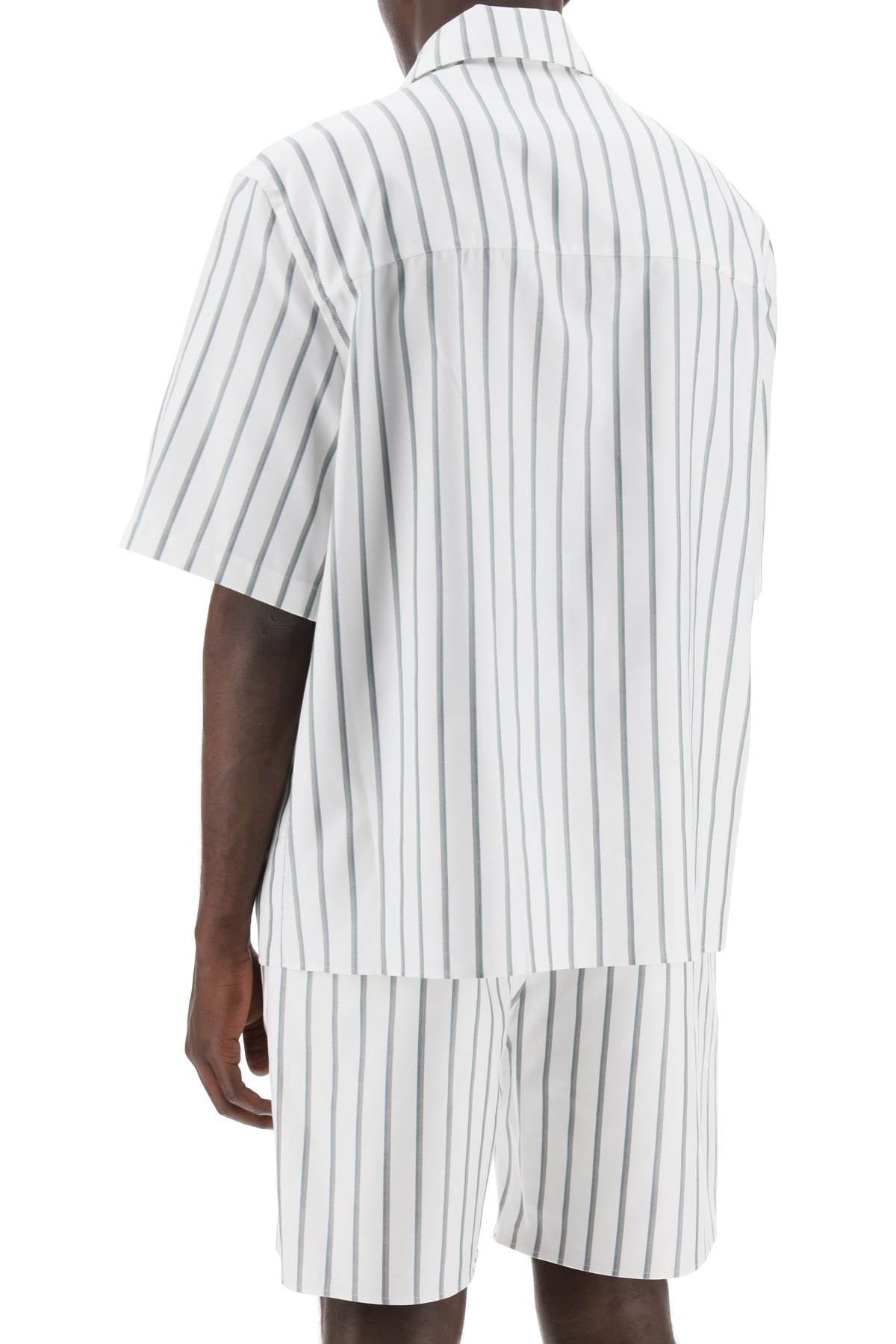 Ferragamo Striped Bowling Shirt With Button