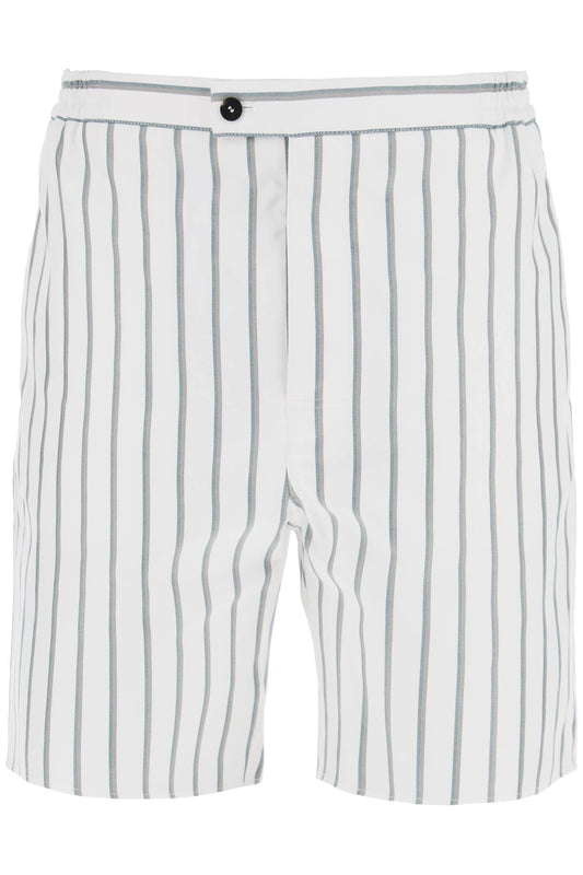 Ferragamo Striped Cotton Blend Bermuda Shorts