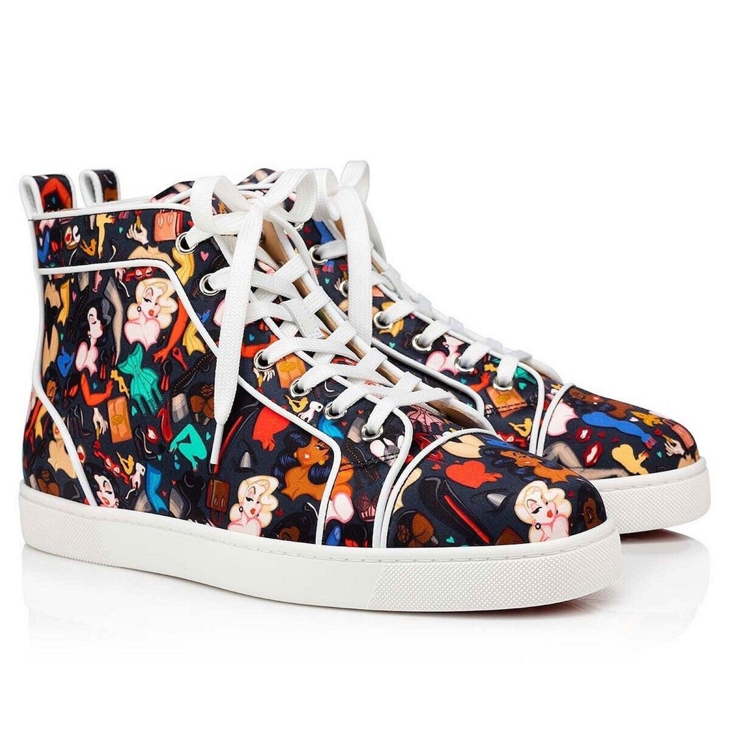 Christian Louboutin Louis Orlato Dr Bored Crepe Satin Hi-Top Sneakers