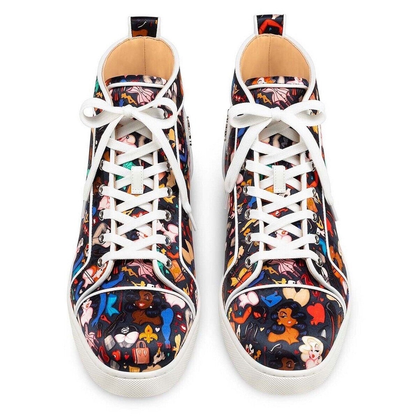 Christian Louboutin Louis Orlato Dr Bored Crepe Satin Hi-Top Sneakers