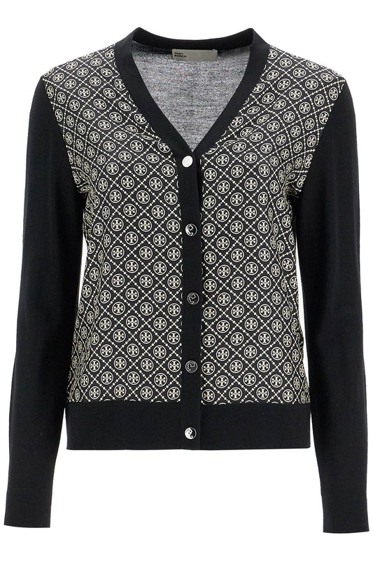 Tory Burch Silk Insert Cardigan With Eight