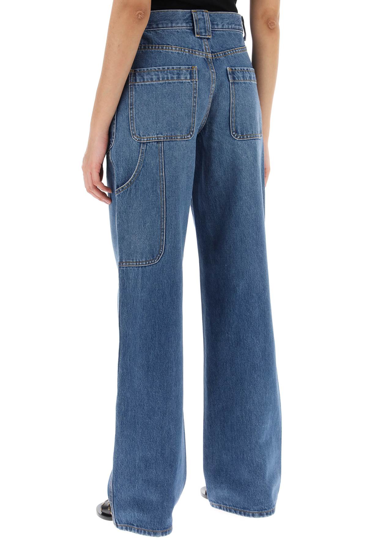 Tory Burch High-Waisted Cargo Style Jeans In