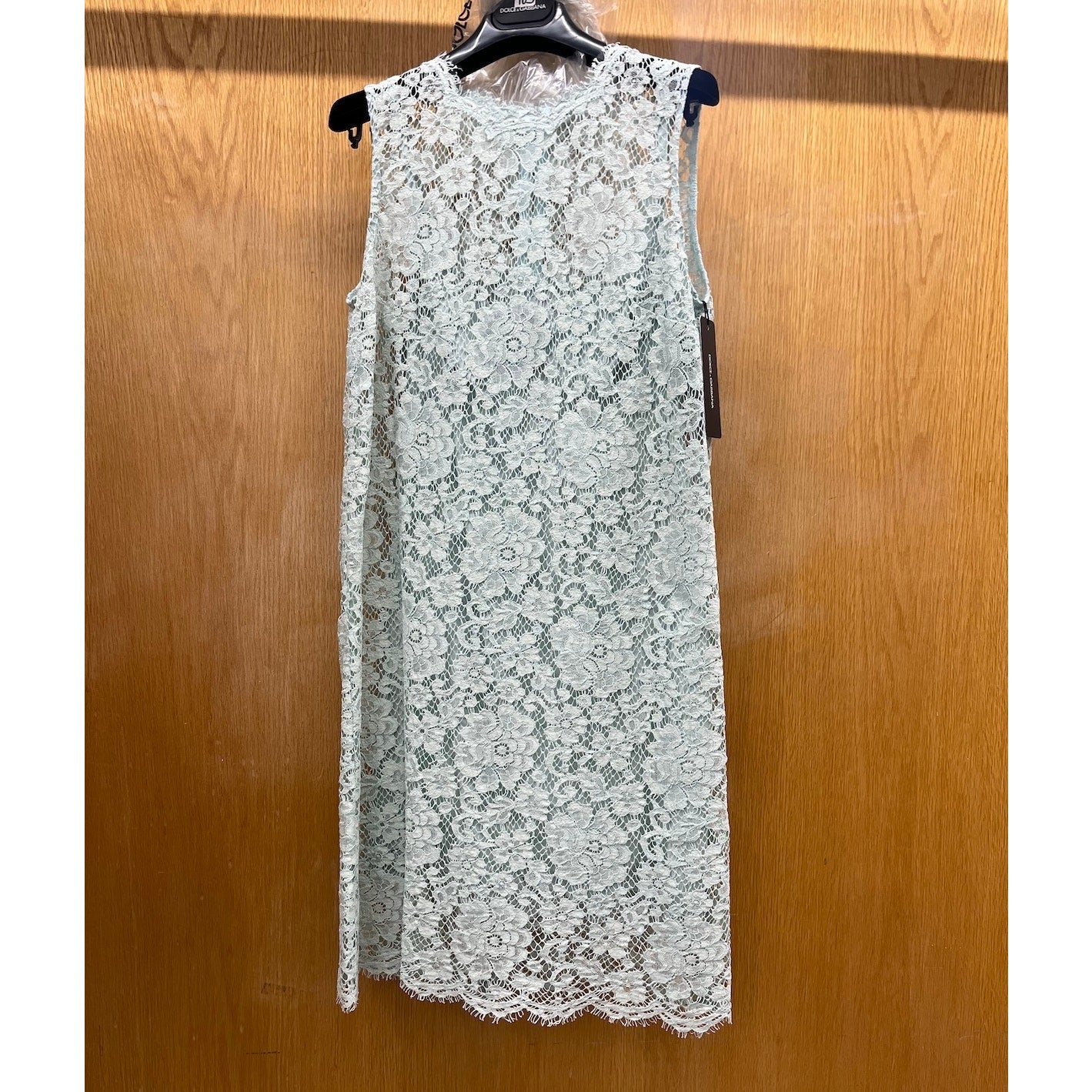 NWT DOLCE & GABBANA Mint Corded Lace Sleeveless Mini Dress 40 S