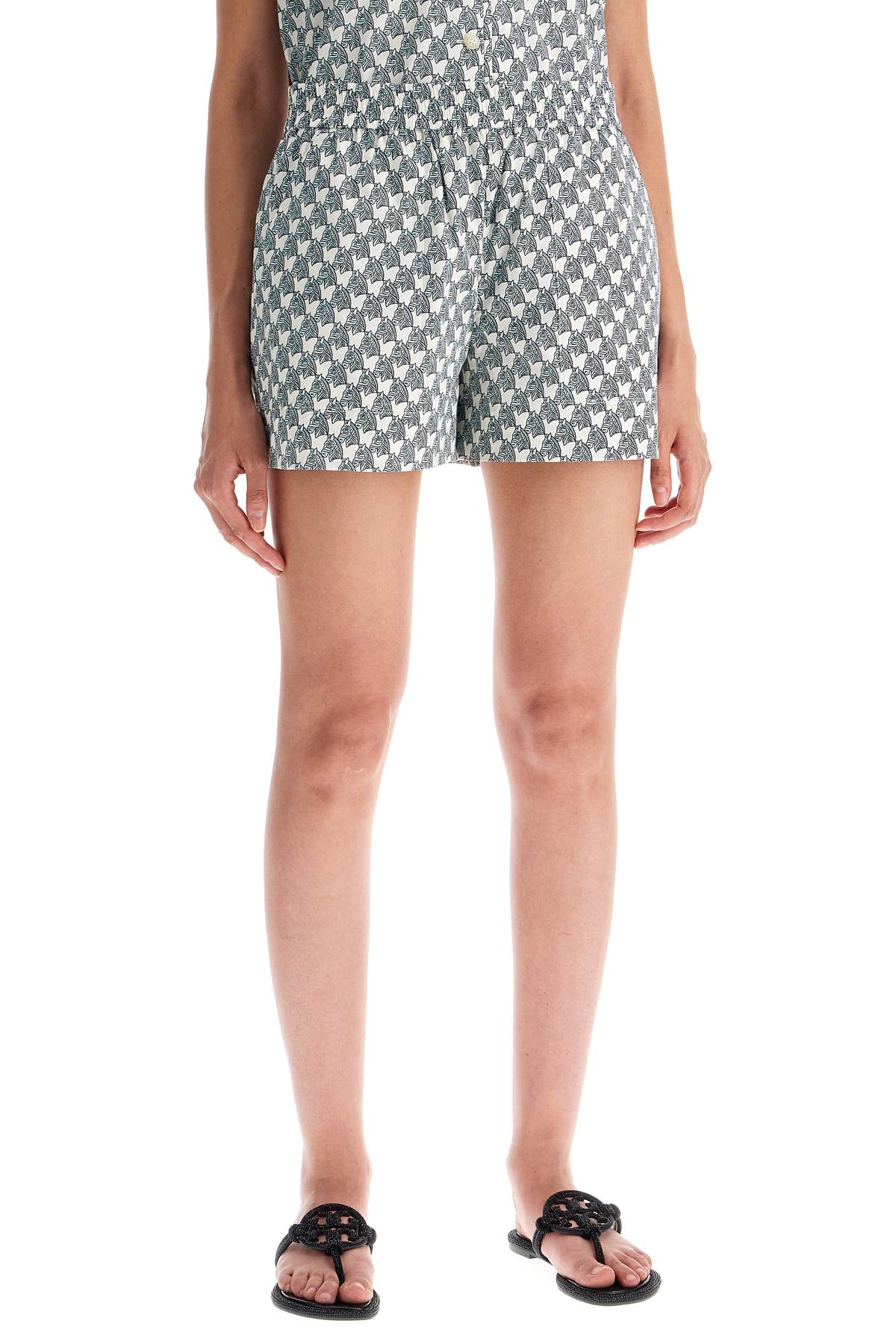 Tory Burch Printed Poplin Shorts For