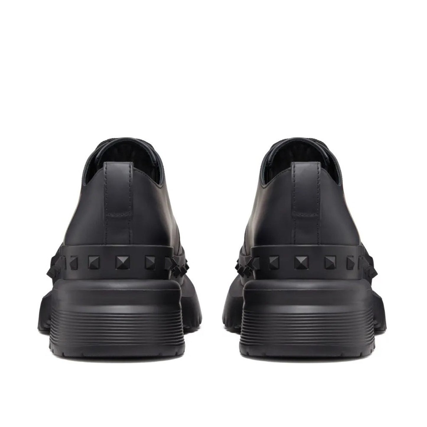 NIB Valentino Garavani Black M-Way Rockstud leather Derby shoes 42