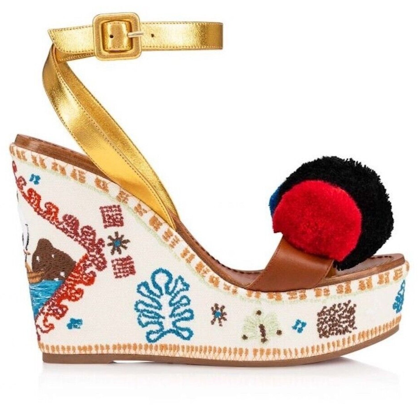 CHRISTIAN LOUBOUTIN Cycladissimo 120 Leather wedge sandals