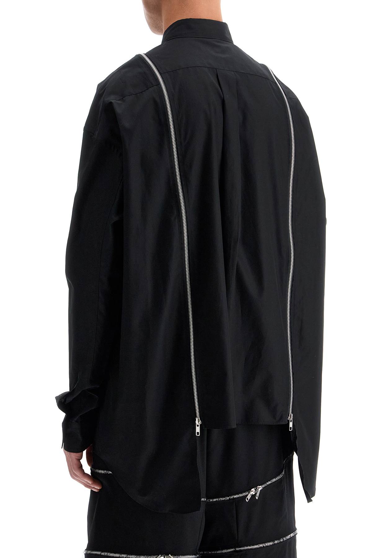 Comme Des Garcons Black Shirt With Functional Zip