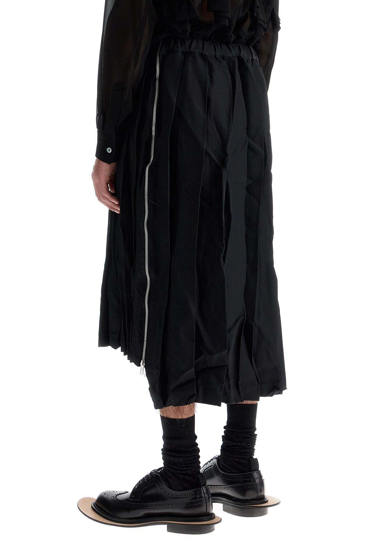 Comme Des Garcons Black Pleated Skirt With Side Z