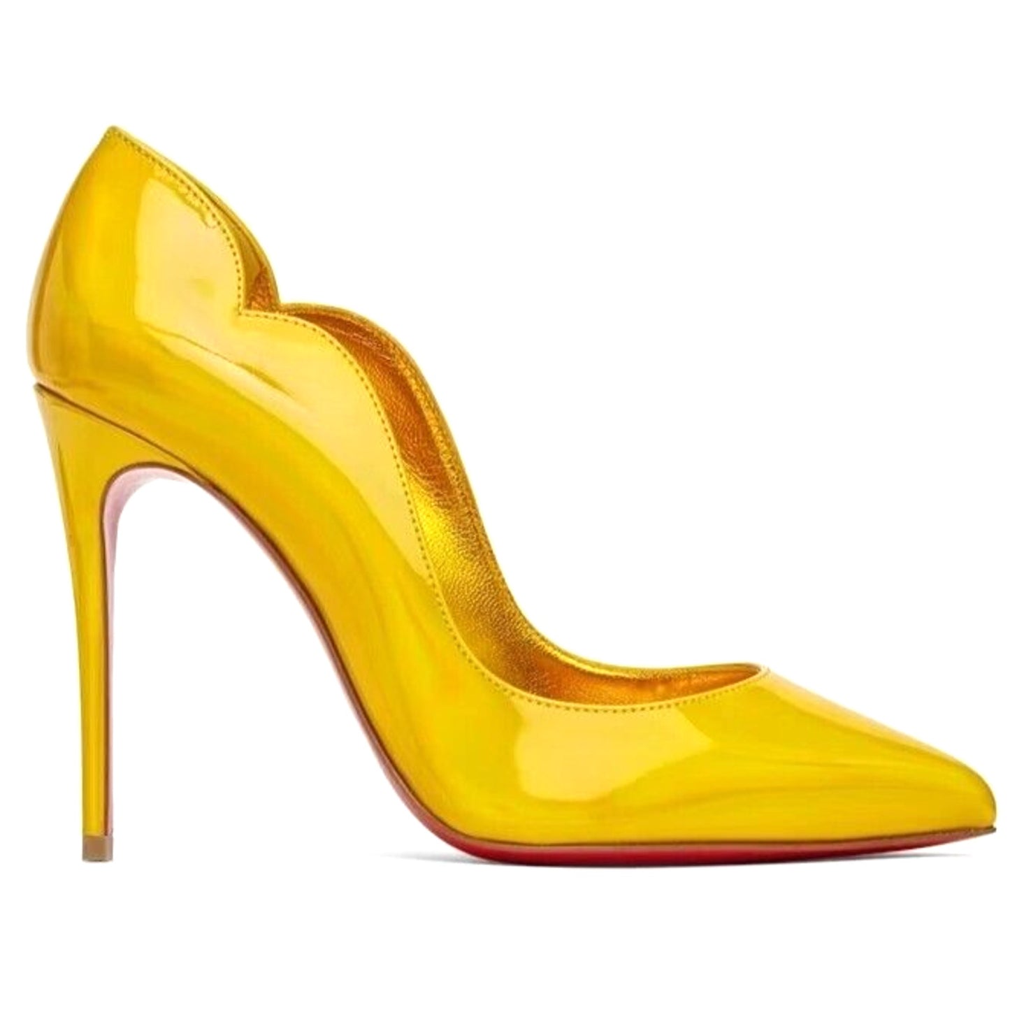 Christian Louboutin Hot Chick 100 patent Leather psychic yellow Pumps 39.5