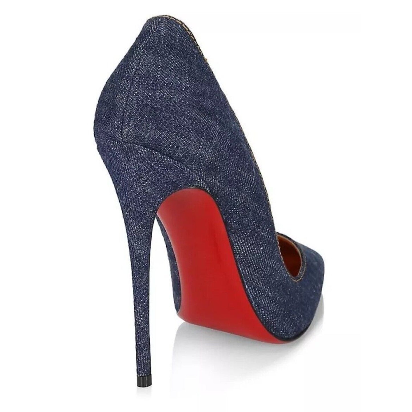 Christian Louboutin So Kate 120 leather pointed toe pumps Blue Denim Gold