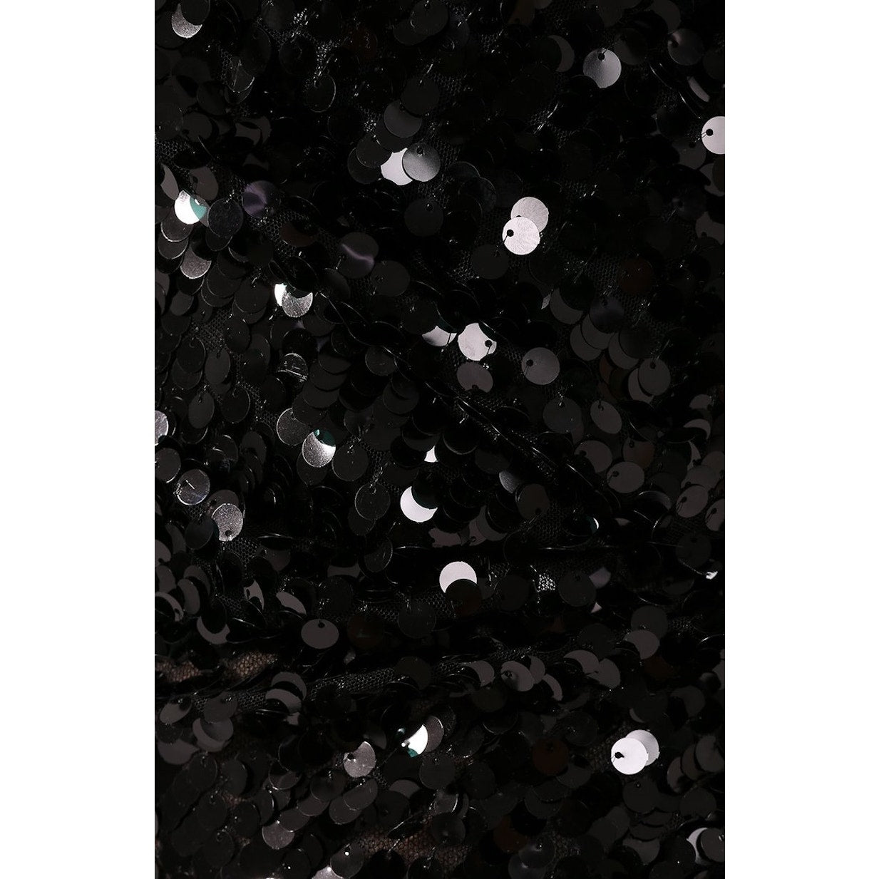 NWT Dolce & Gabbana Black Sequin One Shoulder Midi Cocktail Dress 42 M