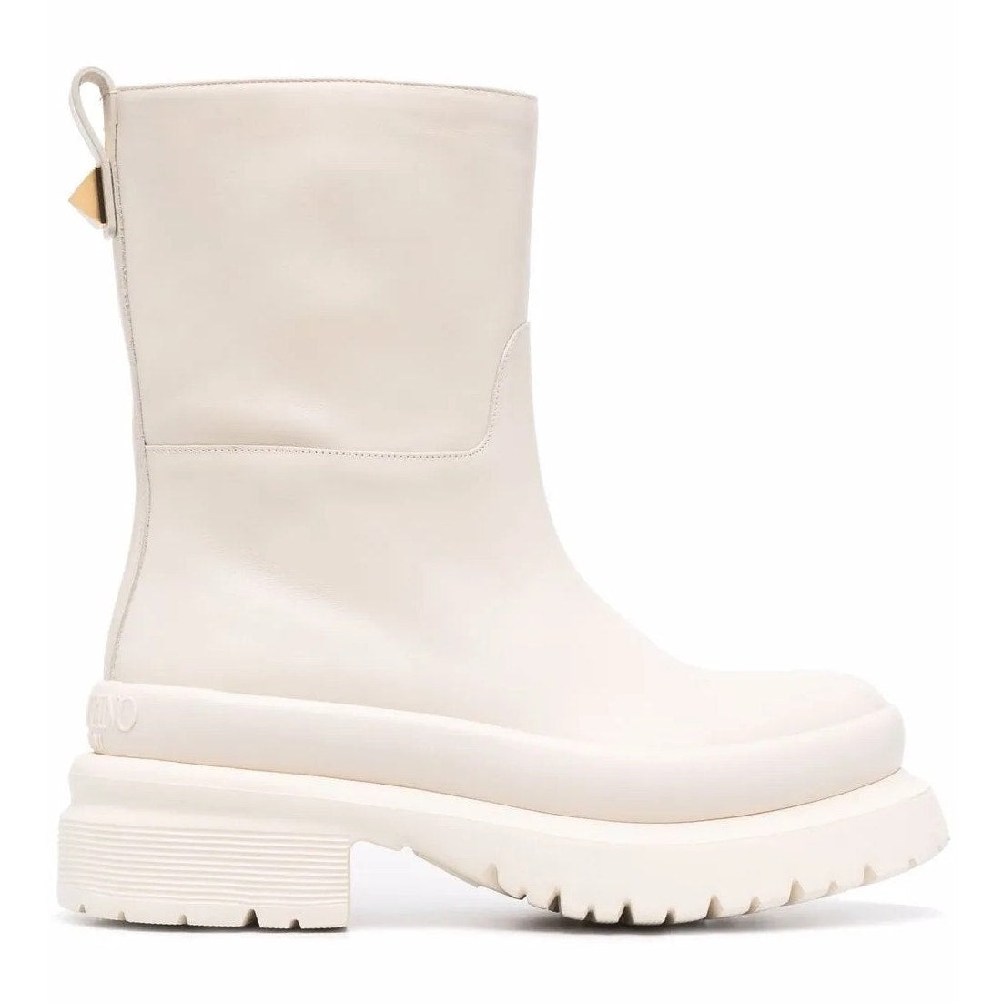 Valentino Garavani  Off-White Roman Stud Ankle Boots Ivory 37