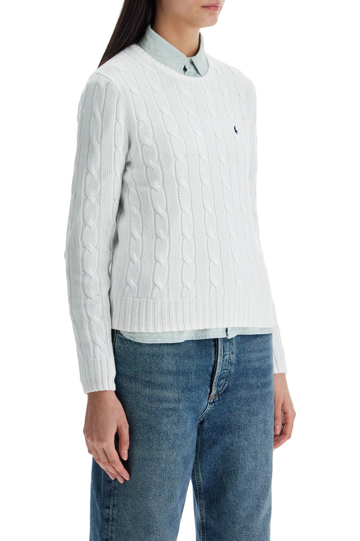 POLO RALPH LAUREN Pullover A Trecce In Cotone