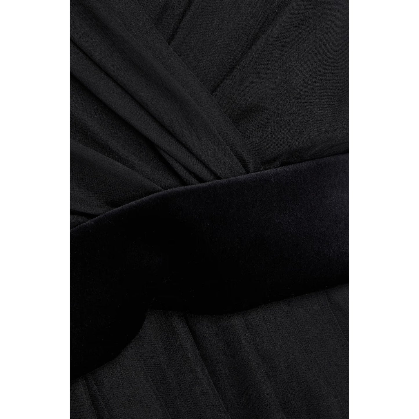 DOLCE & GABBANA Black Gathered silk-blend chiffon Mini Dress 40 S