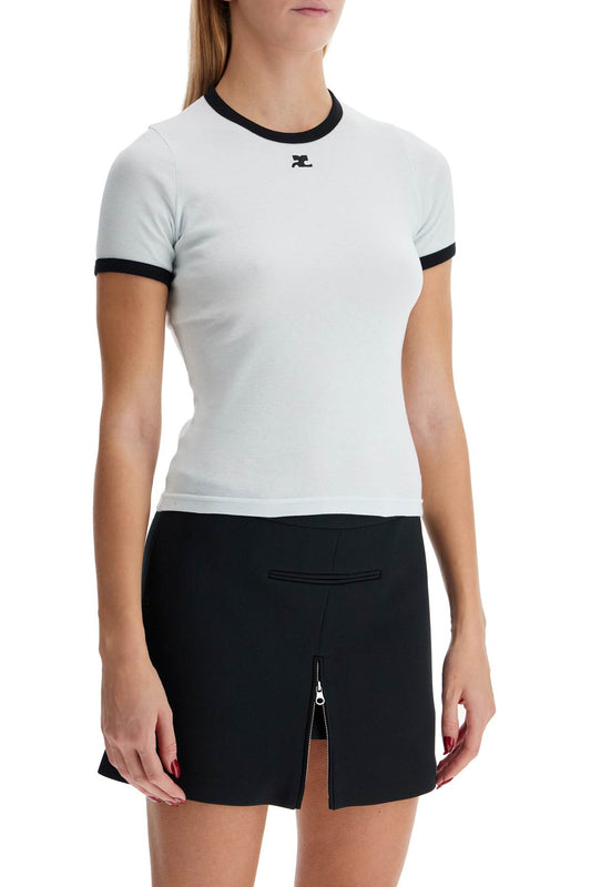 Courreges Contrast Edge T-Shirt With Eight