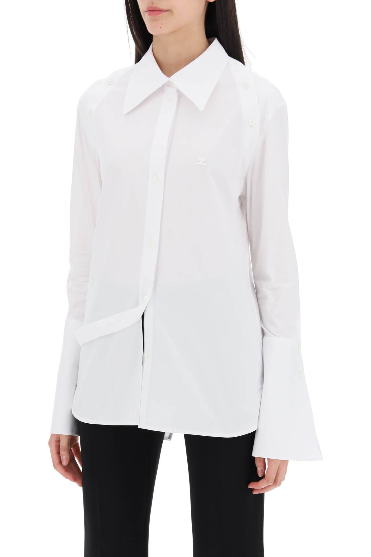 COURREGES Camicia In Popeline Di Cotone Modulare