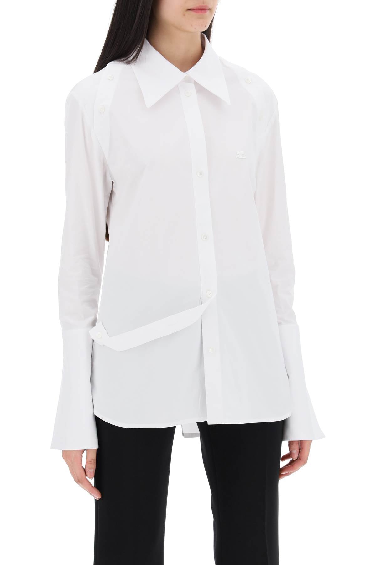 COURREGES Camicia In Popeline Di Cotone Modulare