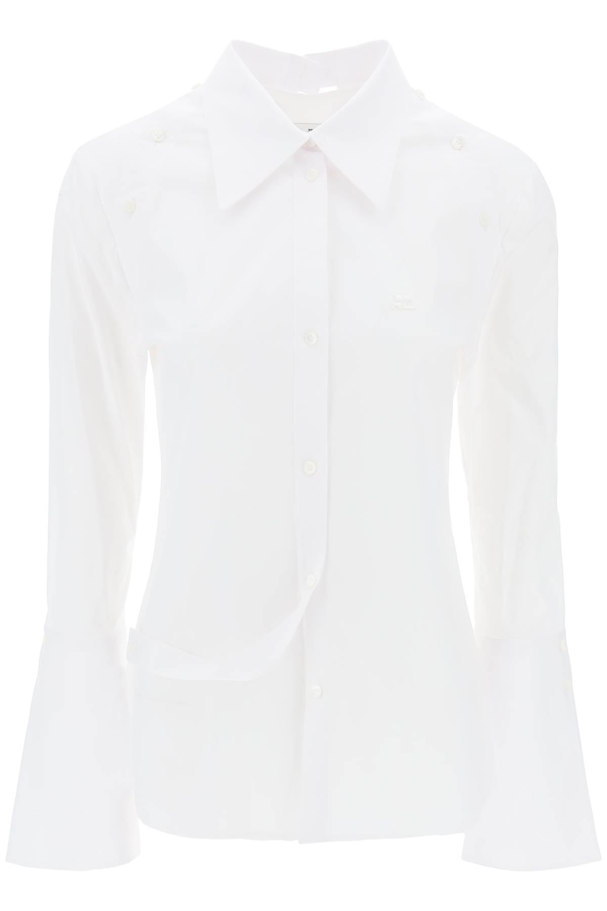 COURREGES Camicia In Popeline Di Cotone Modulare