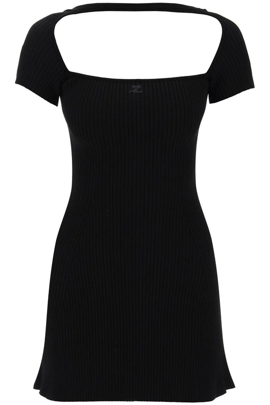 Courreges Hyperbole Mini Ribbed Jersey Dress With